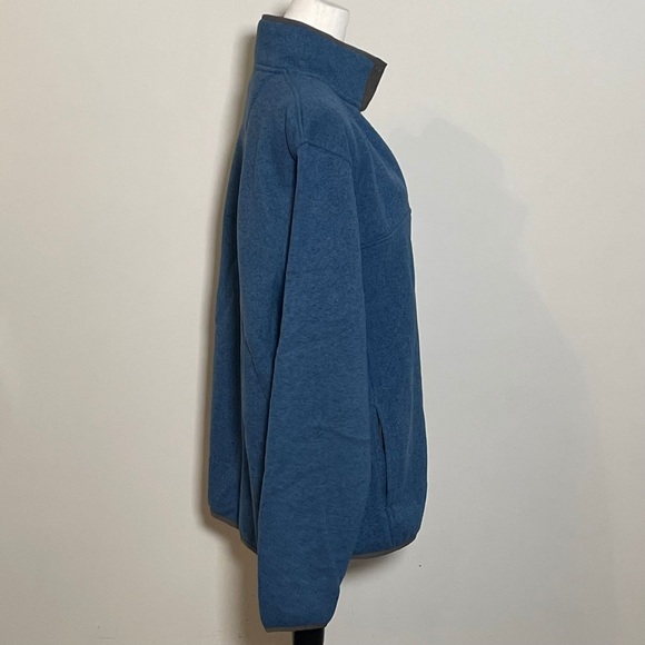 L.L Bean Men’s Blue Mockneck 1/4 Zip Up Fleece Soft Long Sleeve Tall Jacket XL - Picture 3 of 7